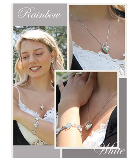 Pendant Necklace with Birthstone Crystals for 12 Months, Jewelry Gifts for Women