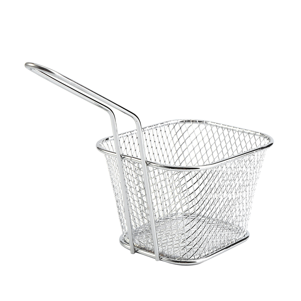 8pcs stainless steel chips deep fry baskets presentation food strainer tool kitchen basket tool