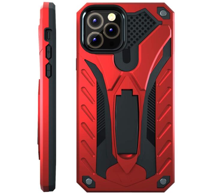 iPhone 12 Pro Case with Kickstand, Military Grade 12ft. Drop Tested- Red