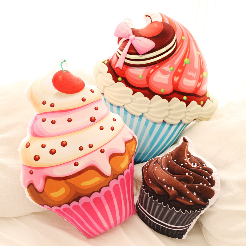 Simulation Creative PP Cotton Squishy 3D Ice Cream Throw Pillow Plush Sofa Bed Office Cushion