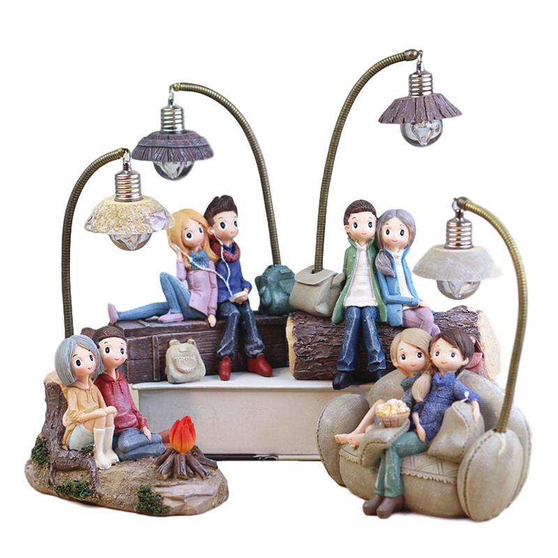 Creative Boy Girl Night Light Valentine's Day Gift Resin Craft Home Decoration ornaments