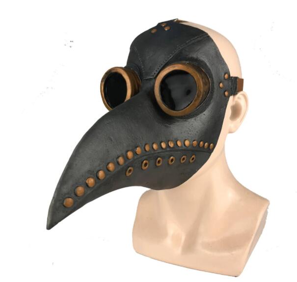 Halloween Medieval Steampunk Plague Doctor Bird Mask Latex Long Nose Halloween Event Cosplay Props