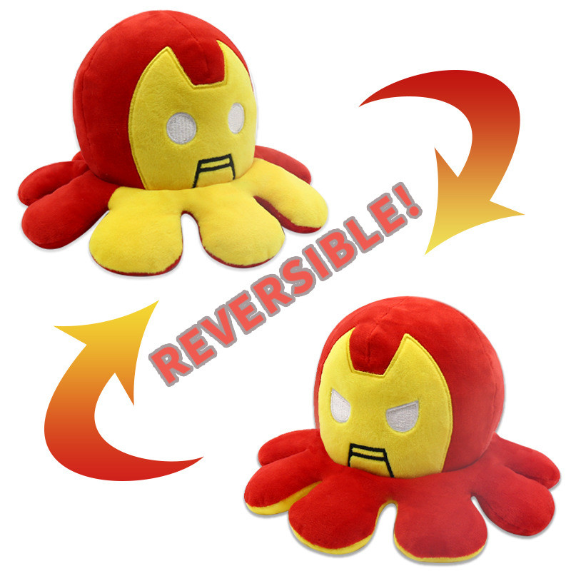 New birthday plush iron man stuffed iron man reversible toys cotton multifunction newcomer sad toy