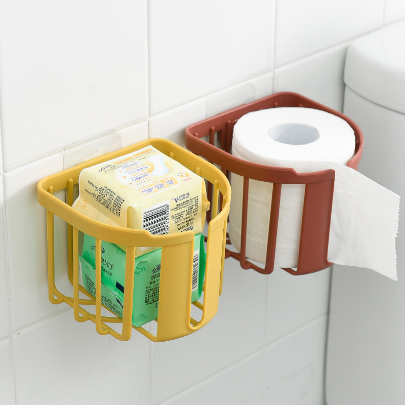 Wall mounted self-adhesive toilet paper rack bathroom kitchen accessories paper towel box