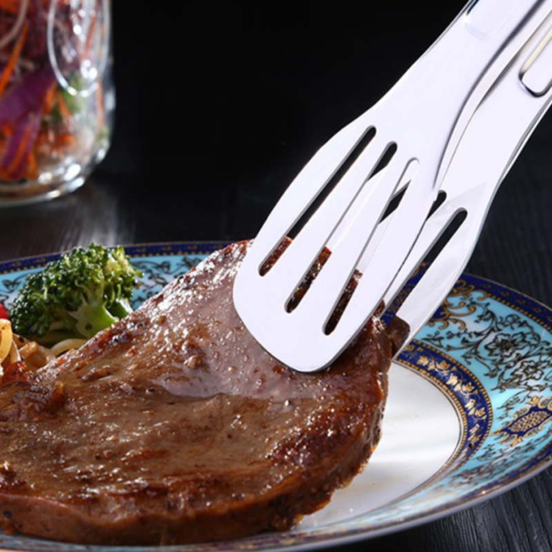Stainless steel food tong cookware buffet tool, anti-heat bread clamp, pastry salad bar, barbecue