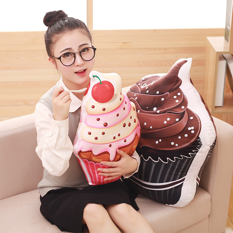 Simulation Creative PP Cotton Squishy 3D Ice Cream Throw Pillow Plush Sofa Bed Office Cushion