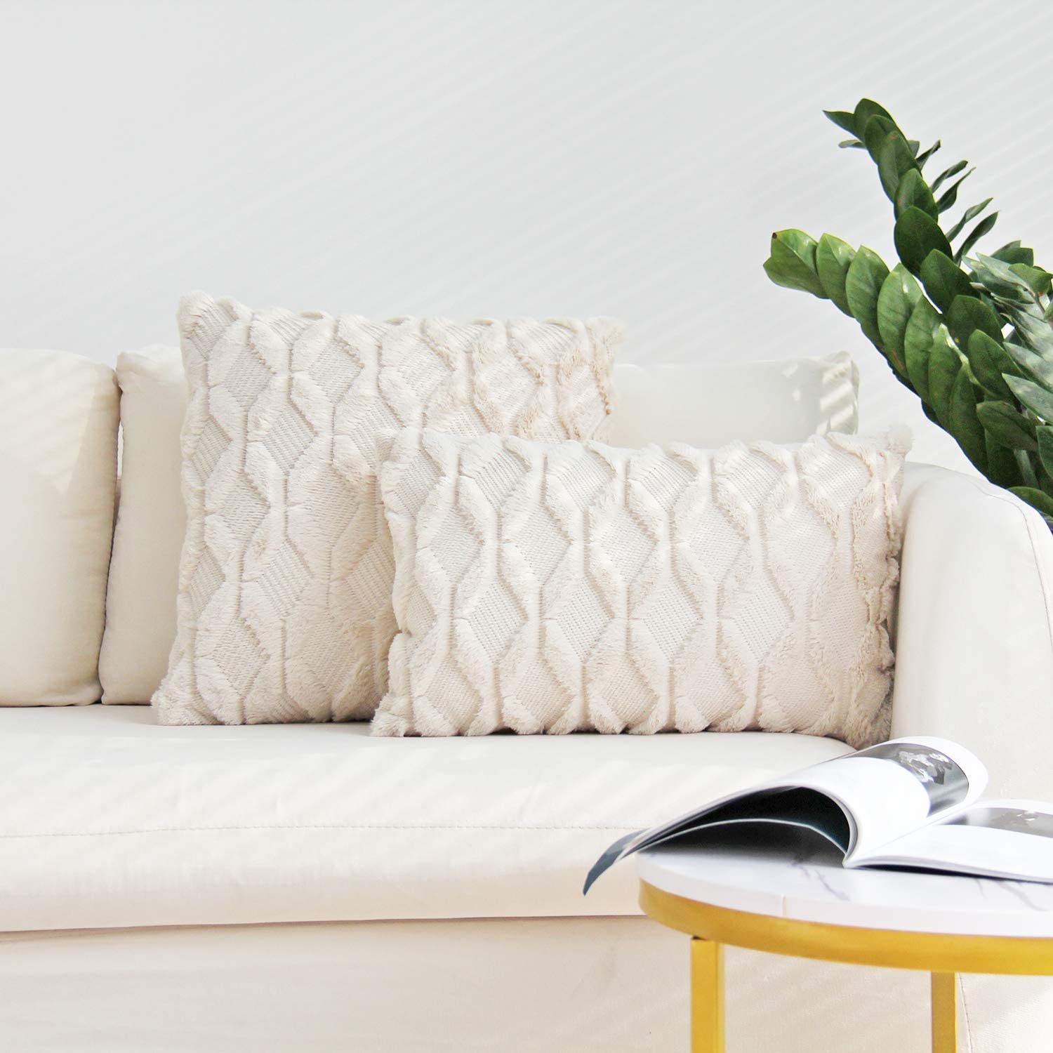 Velvet Decorative Throw Pillow Covers  Cushion Case Faux Fur Pillowcases for Sofa Bedroom