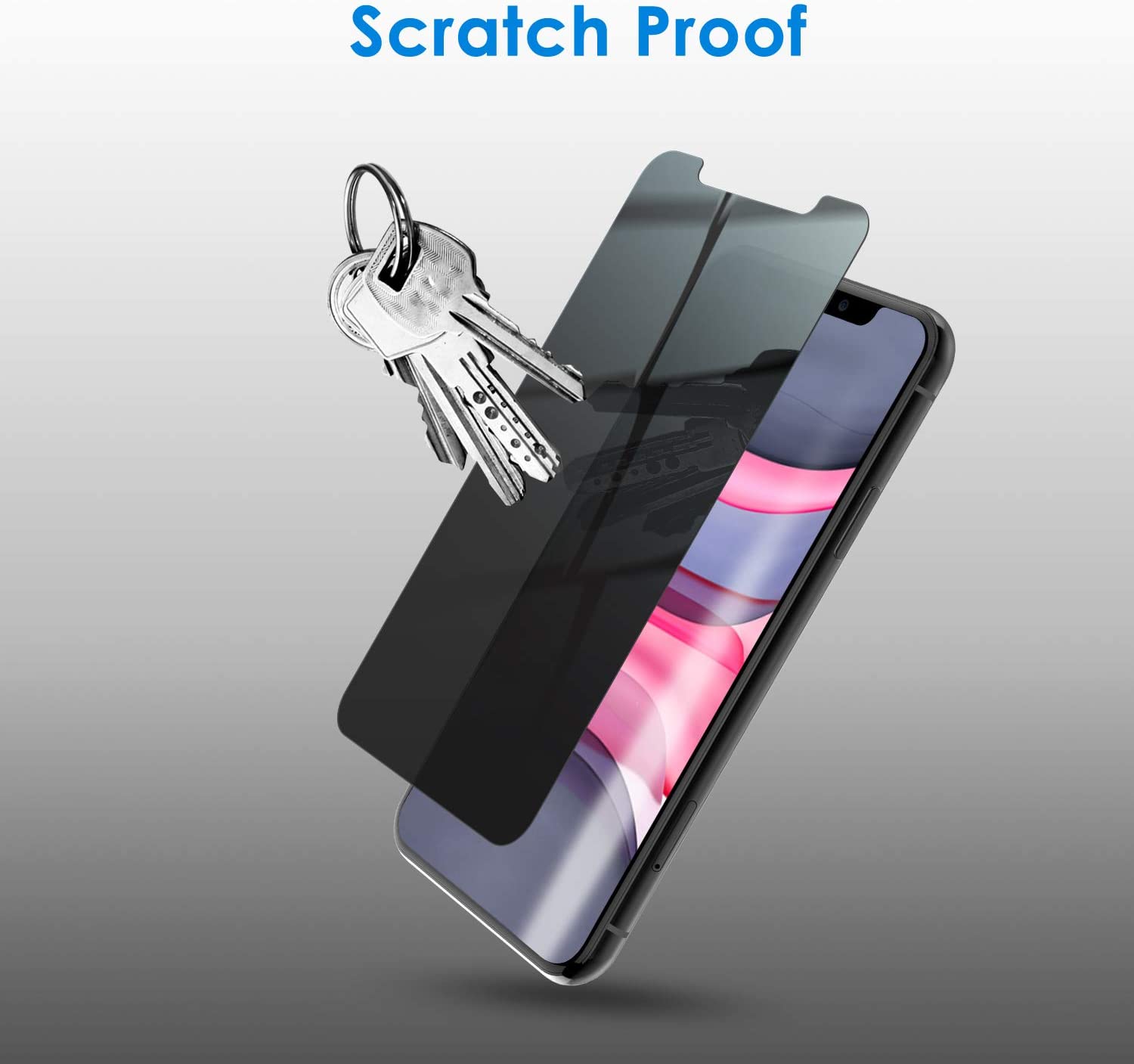 Screen Protector for iPhone 11 and iPhone XR 6.1-Inch, Anti Spy Tempered Glass Film