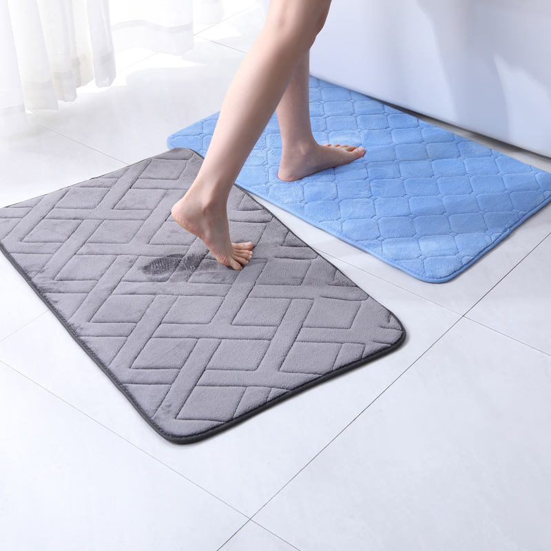 Bath Mat Toilet Rug Water Absorption And Non-Slip Coral Fleece For Hallway Bathroom Products Home