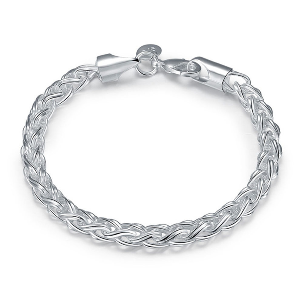 925 Sterling Silver Men's Bracelet, Herringbone Jewel