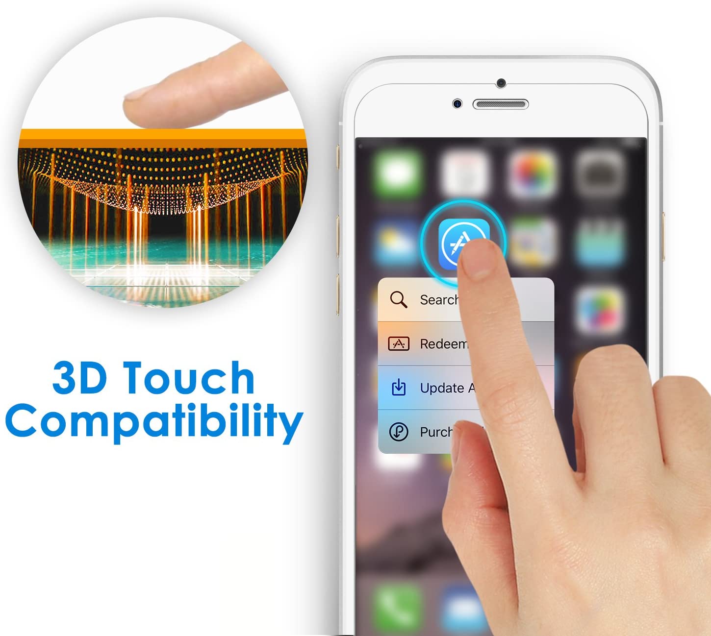 Screen Protector for iPhone 8 Plus and iPhone 7 Plus, 5.5-Inch, Tempered Glass Film