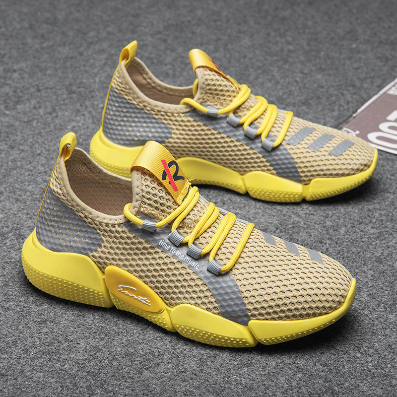 Men Colorblock Mesh Fabric Breathable Sport Casual Running Sneakers