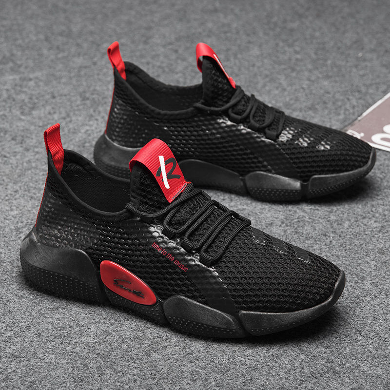 Men Colorblock Mesh Fabric Breathable Sport Casual Running Sneakers