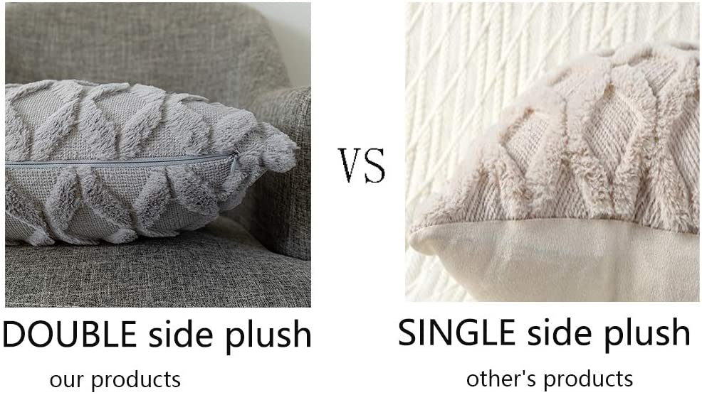 Square Throw Pillow Covers Super Soft Luxury Faux Fur Pillow Case Cover for Sofa Living Room