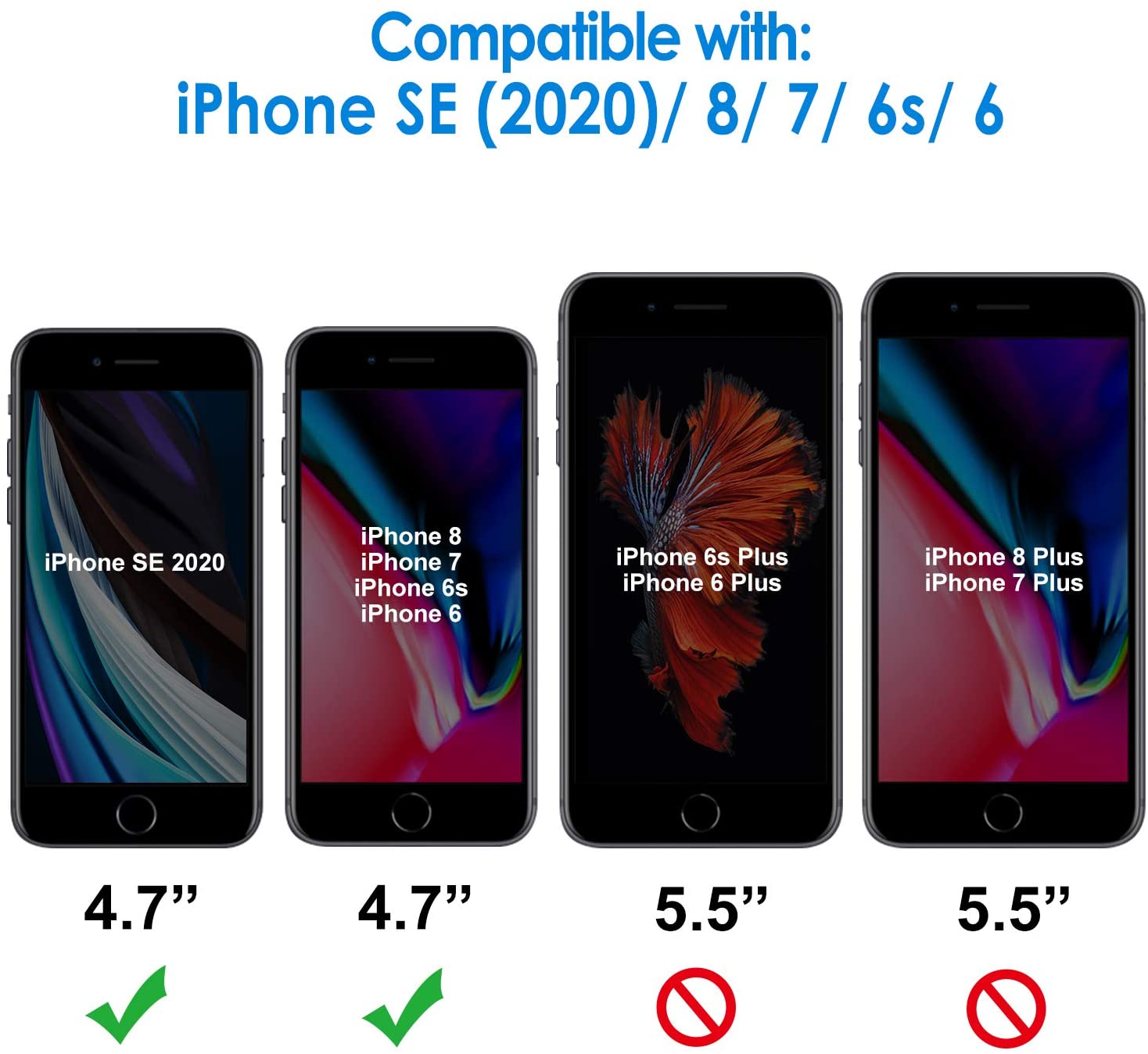 Screen Protector for iPhone SE 2020, 4.7-Inch, Tempered Glass Film