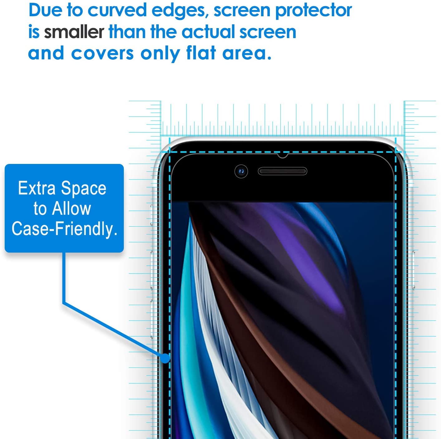 Screen Protector for iPhone SE 2020, 4.7-Inch, Tempered Glass Film