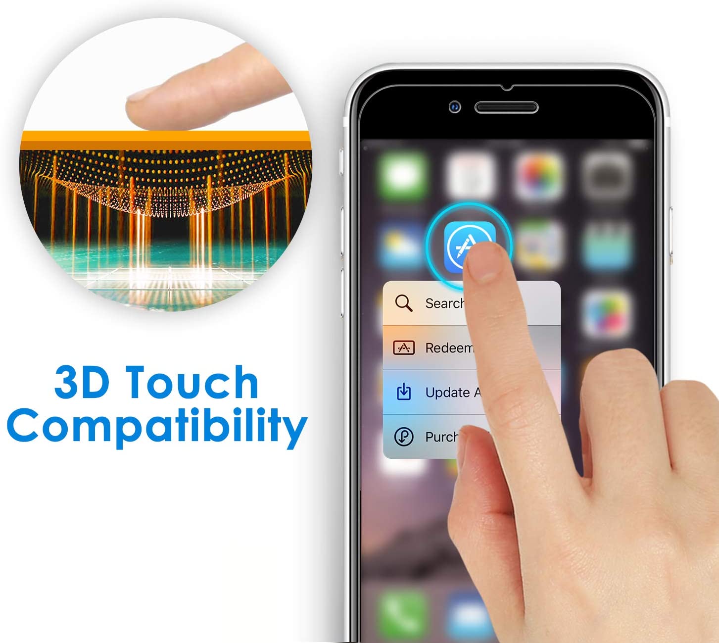 Screen Protector for iPhone SE 2020, 4.7-Inch, Tempered Glass Film