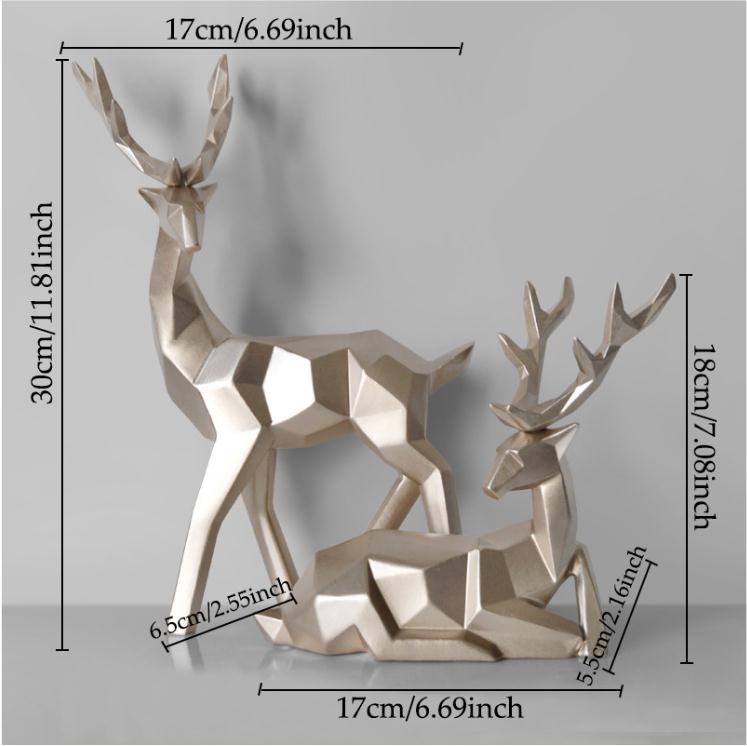 Resin Reindeer Statue Decoration, Resin Sculpture, Scandinavian Home Decoration Decoration