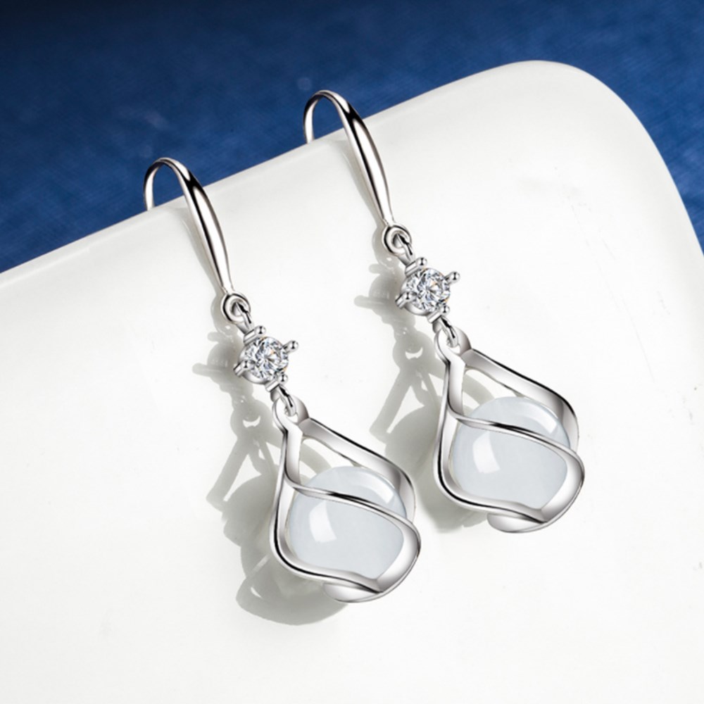 925 Sterling Silver Ladies Fashion Jewelry High Quality Crystal Zircon Hollow Long Tassel Earrings