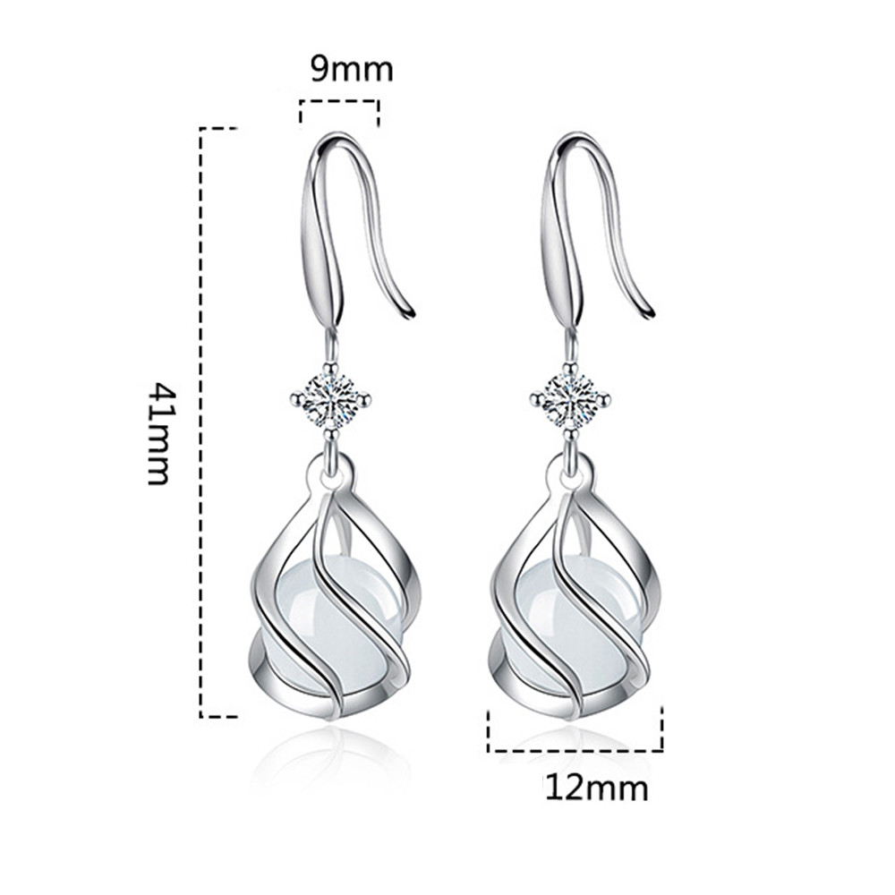 925 Sterling Silver Ladies Fashion Jewelry High Quality Crystal Zircon Hollow Long Tassel Earrings