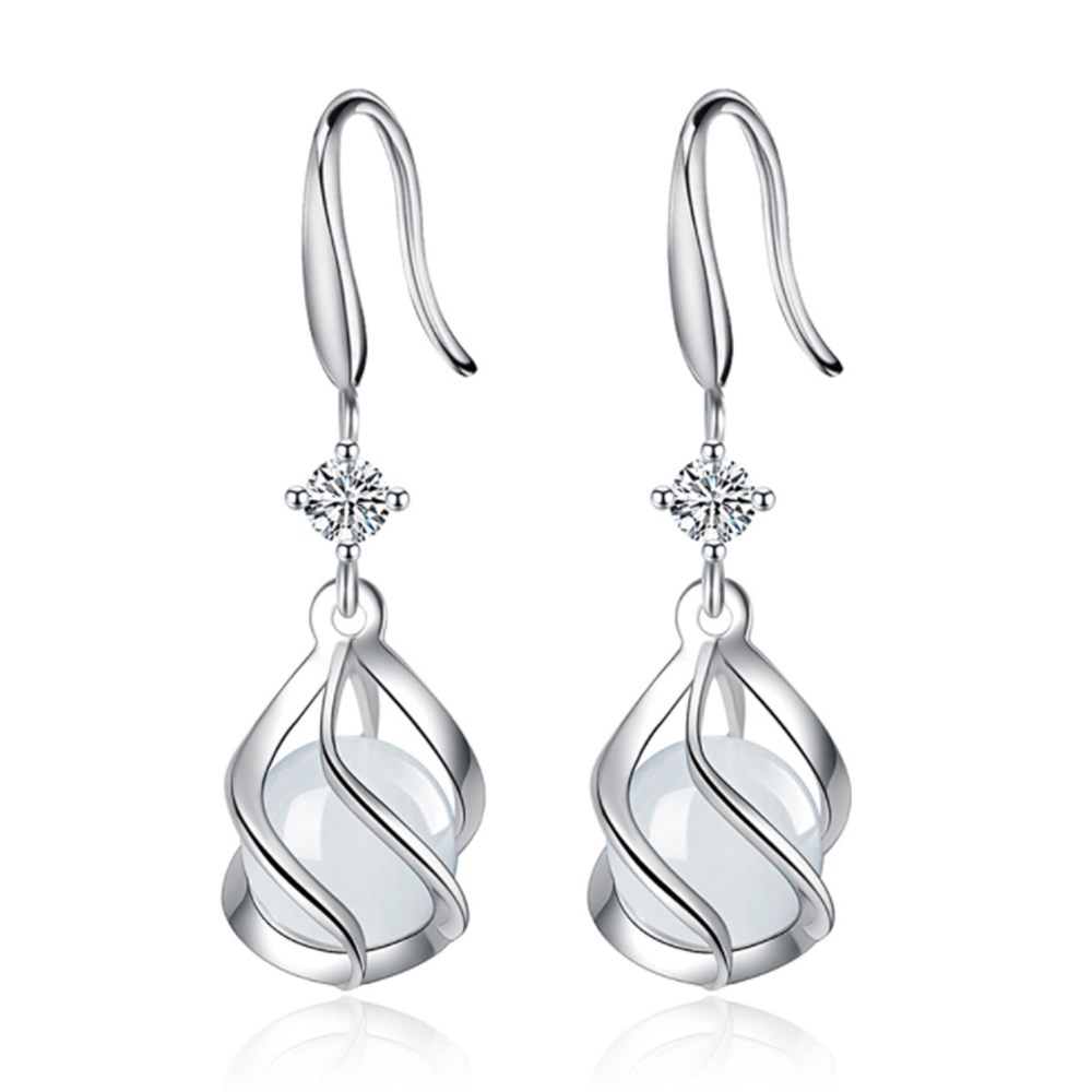 925 Sterling Silver Ladies Fashion Jewelry High Quality Crystal Zircon Hollow Long Tassel Earrings