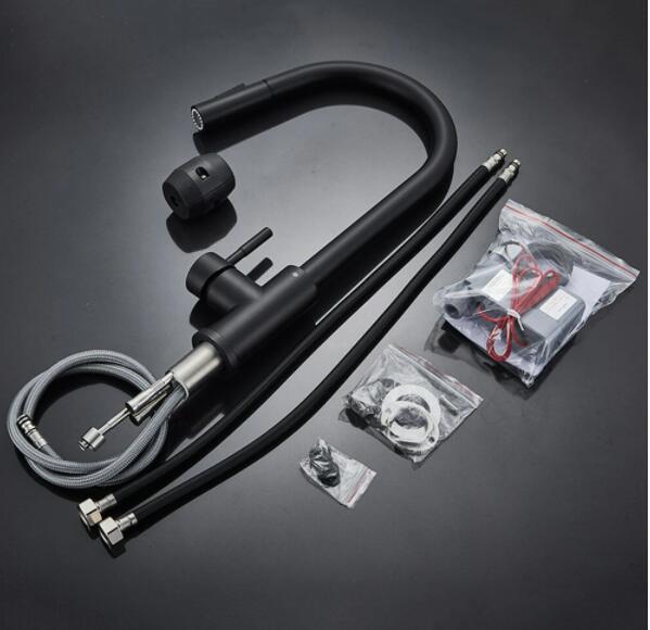 Stainless Steel Kitchen Sink Faucets Mixer Smart Touch Sensor Pull Out Hot Cold Water Mixer Tap