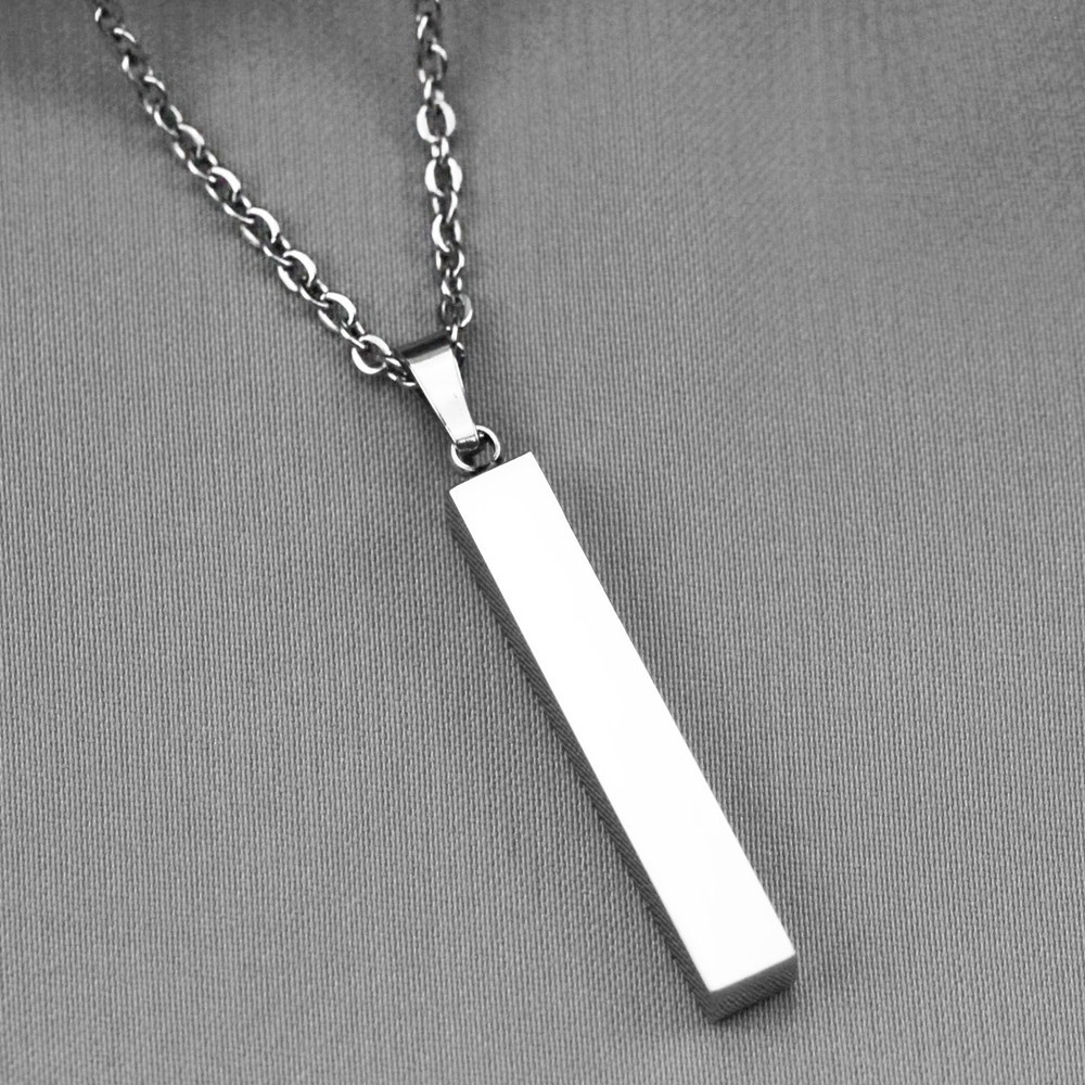 Fashion Custom Stainless Steel Necklaces Name Plate Necklace Engraved Word Letters Pendant Drop
