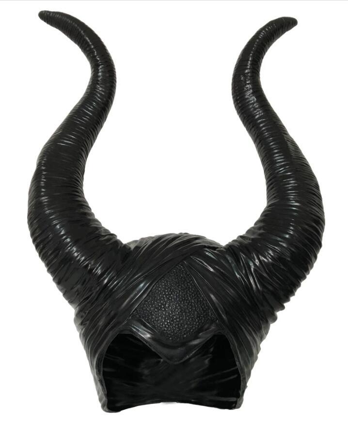 Halloween Costume Queen Horns Hat Magic Black Queen Witch Headgear Halloween Masquerade Party Props