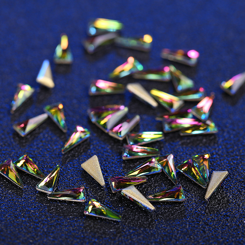 Nail Art In Decoration Three-Dimensional Triangular Flat Bottom Polygon Nail Drill Nail Decoration