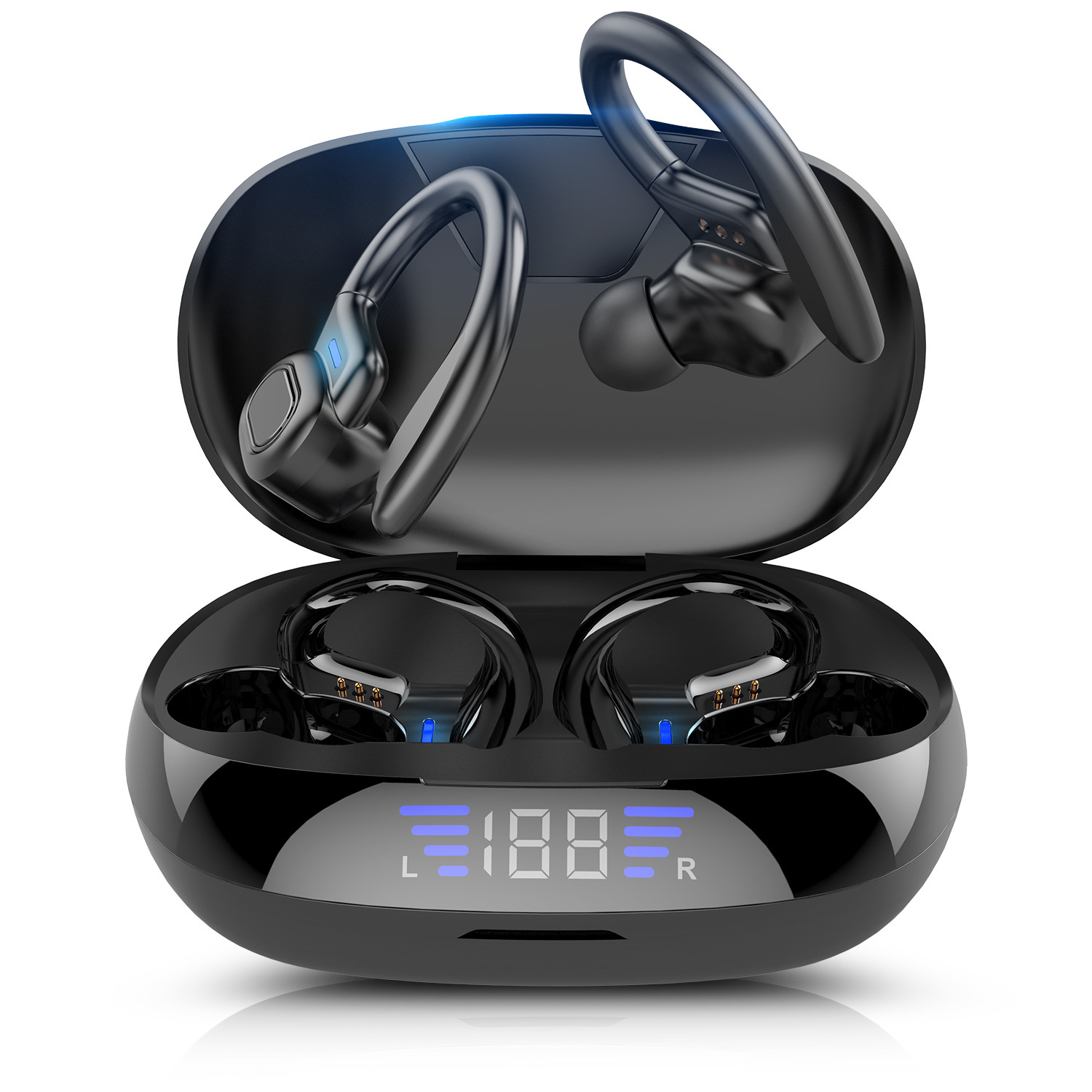 Sports wireless earbuds, Bluetooth 5.0 binaural touch sports earphones, suitable for gym running