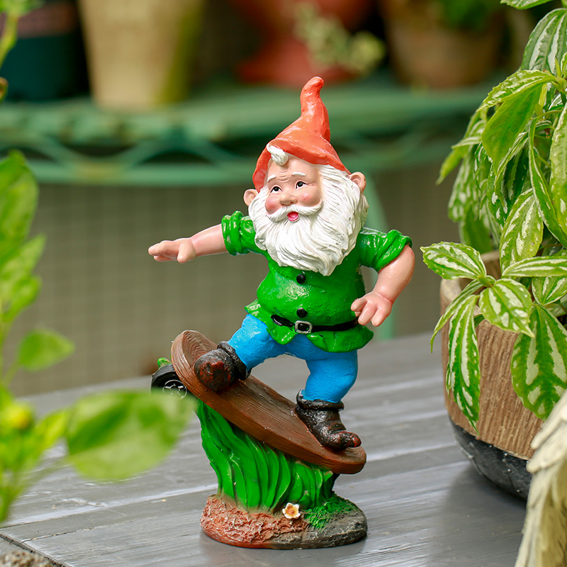 Garden gnome tree funny sports dwarf decoration home office outdoor Christmas decoration