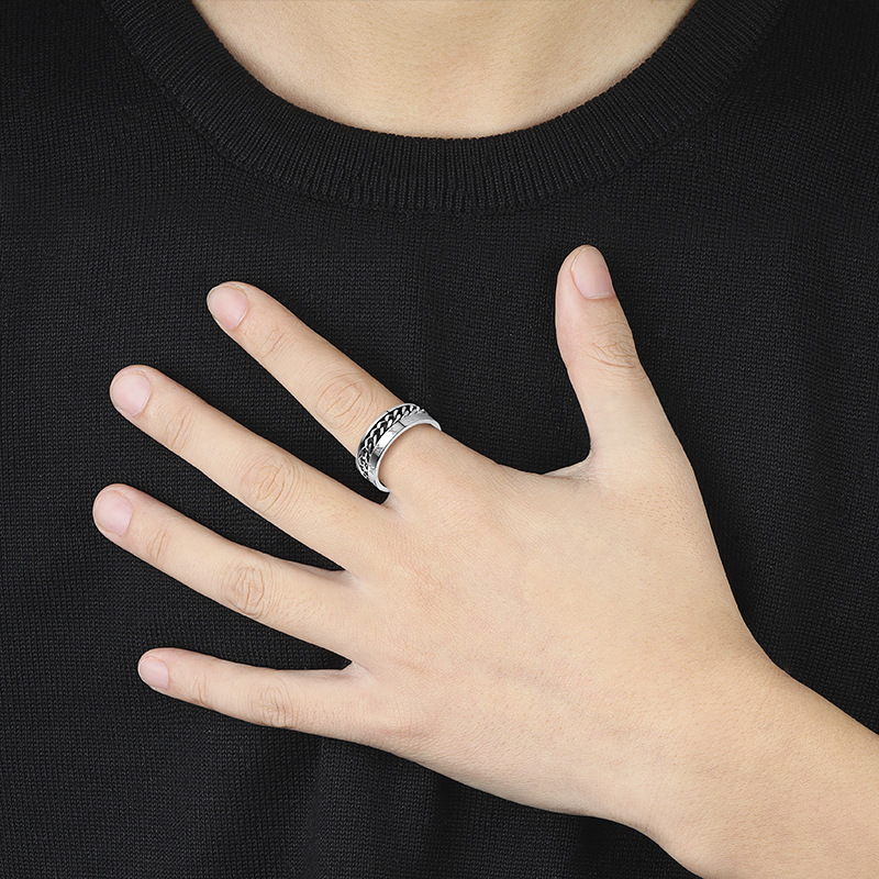 King Will Intertwine 8mm Spinner Ring Stainless Steel Fidget Ring Anxiety Ring for Men