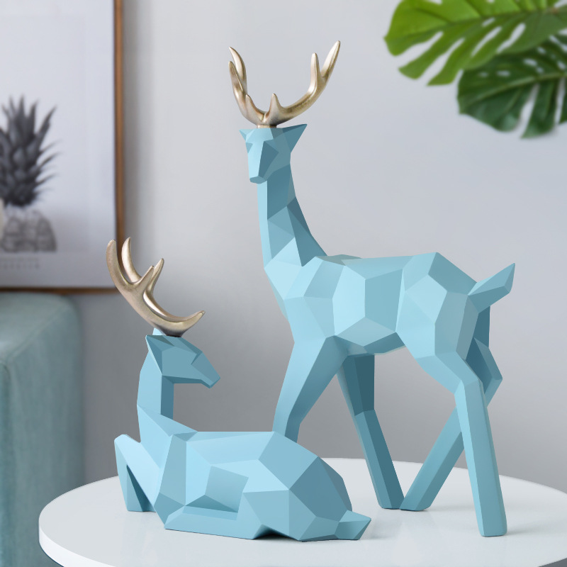 Resin Reindeer Statue Decoration, Resin Sculpture, Scandinavian Home Decoration Decoration