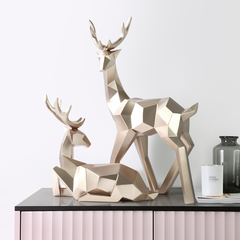Resin Reindeer Statue Decoration, Resin Sculpture, Scandinavian Home Decoration Decoration