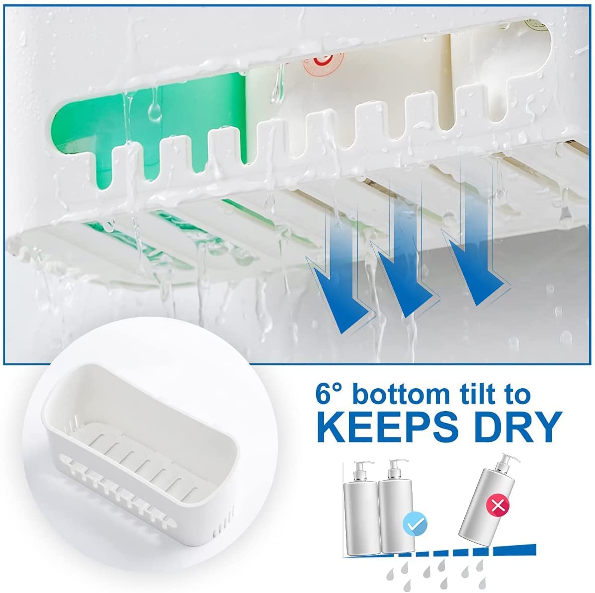 Hanging shower locker with hook shower shelf storage rack for indoor shower, shower wall