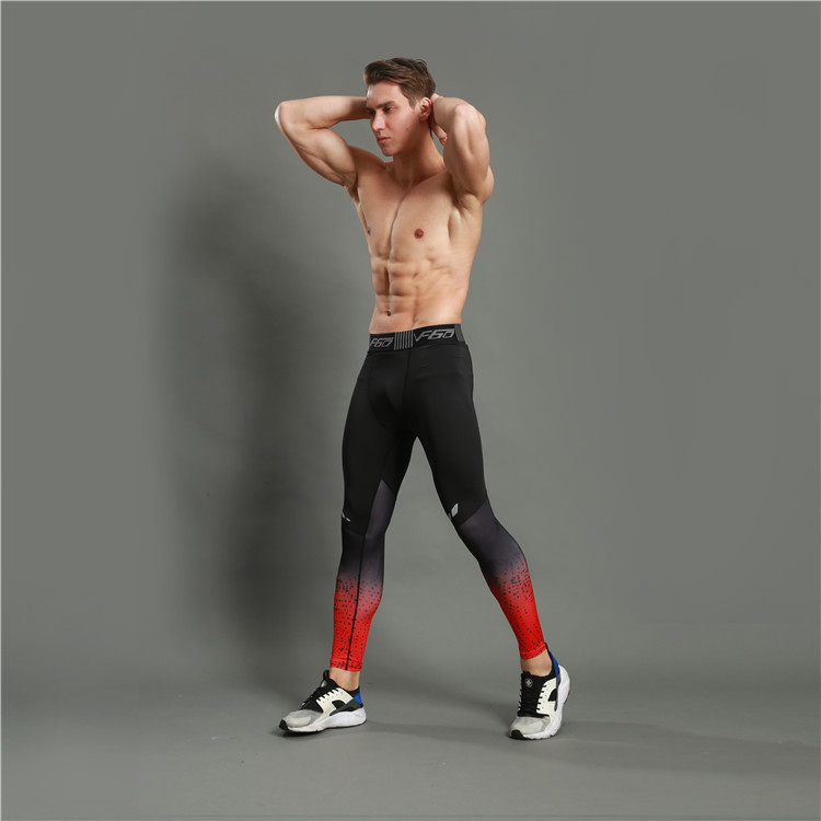 Running compression tights mens sports leggings fitness long pants gym workout pants slim legging