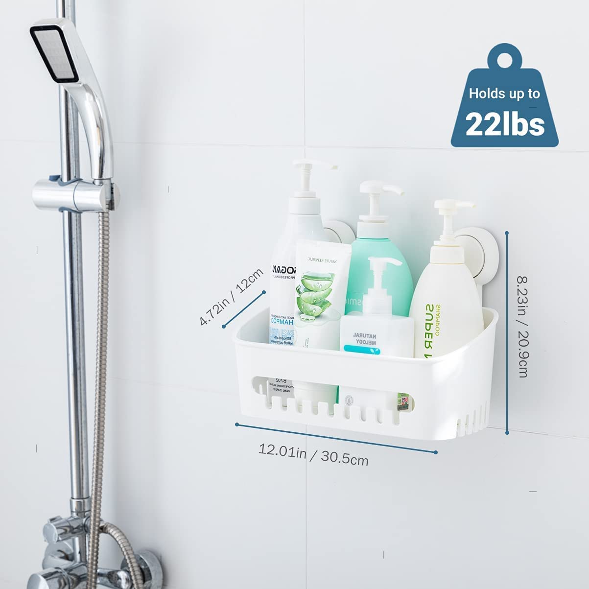 Hanging shower locker with hook shower shelf storage rack for indoor shower, shower wall