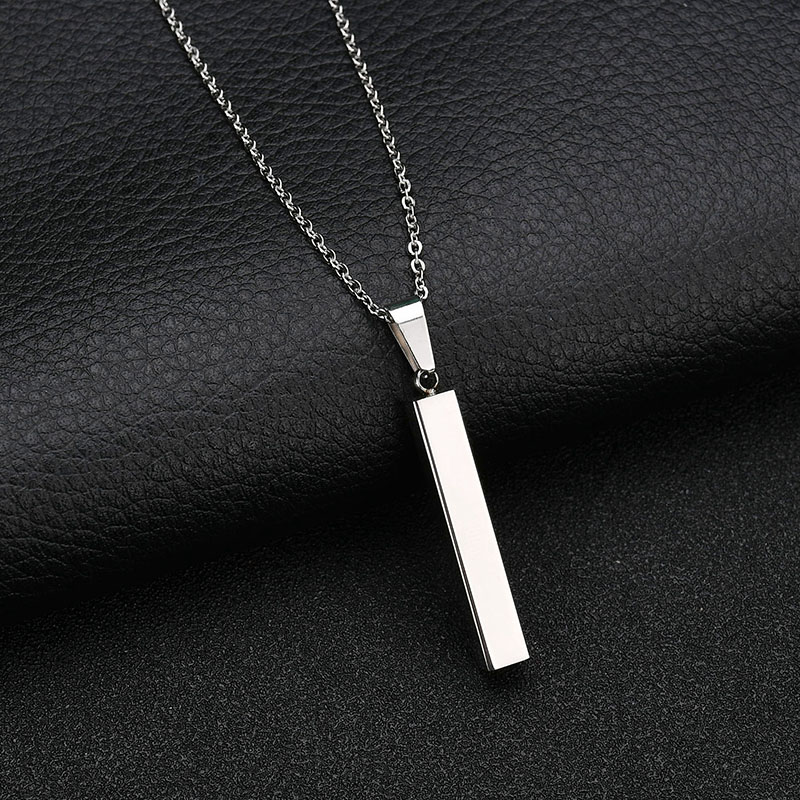 Fashion Custom Stainless Steel Necklaces Name Plate Necklace Engraved Word Letters Pendant Drop
