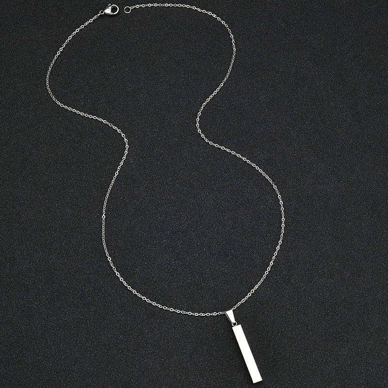 Fashion Custom Stainless Steel Necklaces Name Plate Necklace Engraved Word Letters Pendant Drop