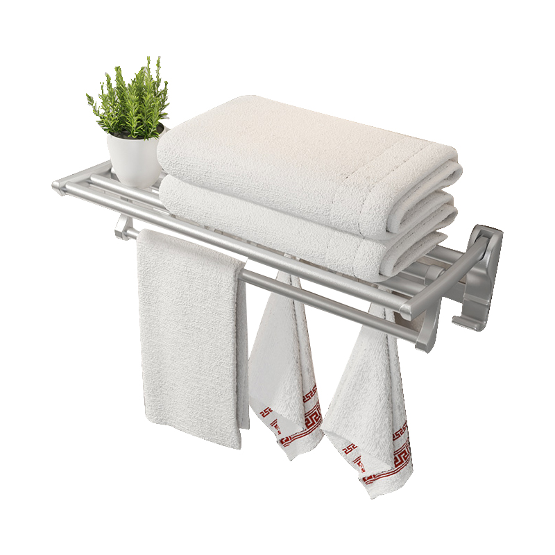 Bathroom shelf aluminum gel, shampoo, towel, storage, wall, does not perforate, folding accessories