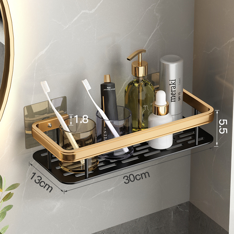 Punch-free bathroom shelf shampoo shelves shower storage rack bathroom holder toilet kitchen