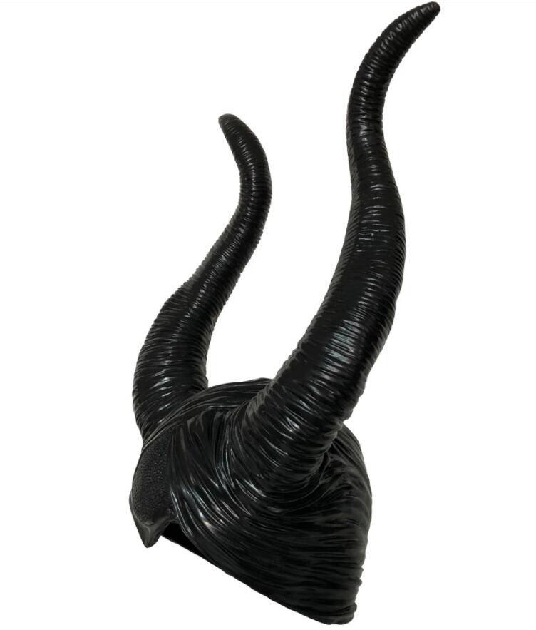 Halloween Costume Queen Horns Hat Magic Black Queen Witch Headgear Halloween Masquerade Party Props