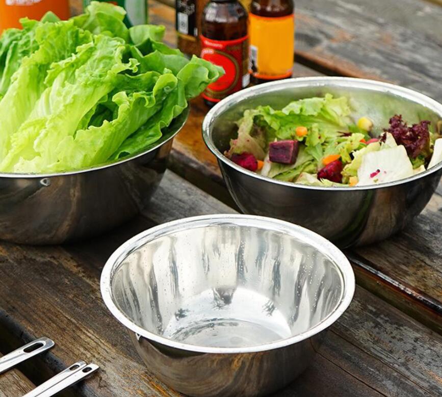 5pcs Stainless steel bowl set for mixing food, vegetables, fruits, rice, wash bowl, metal storage