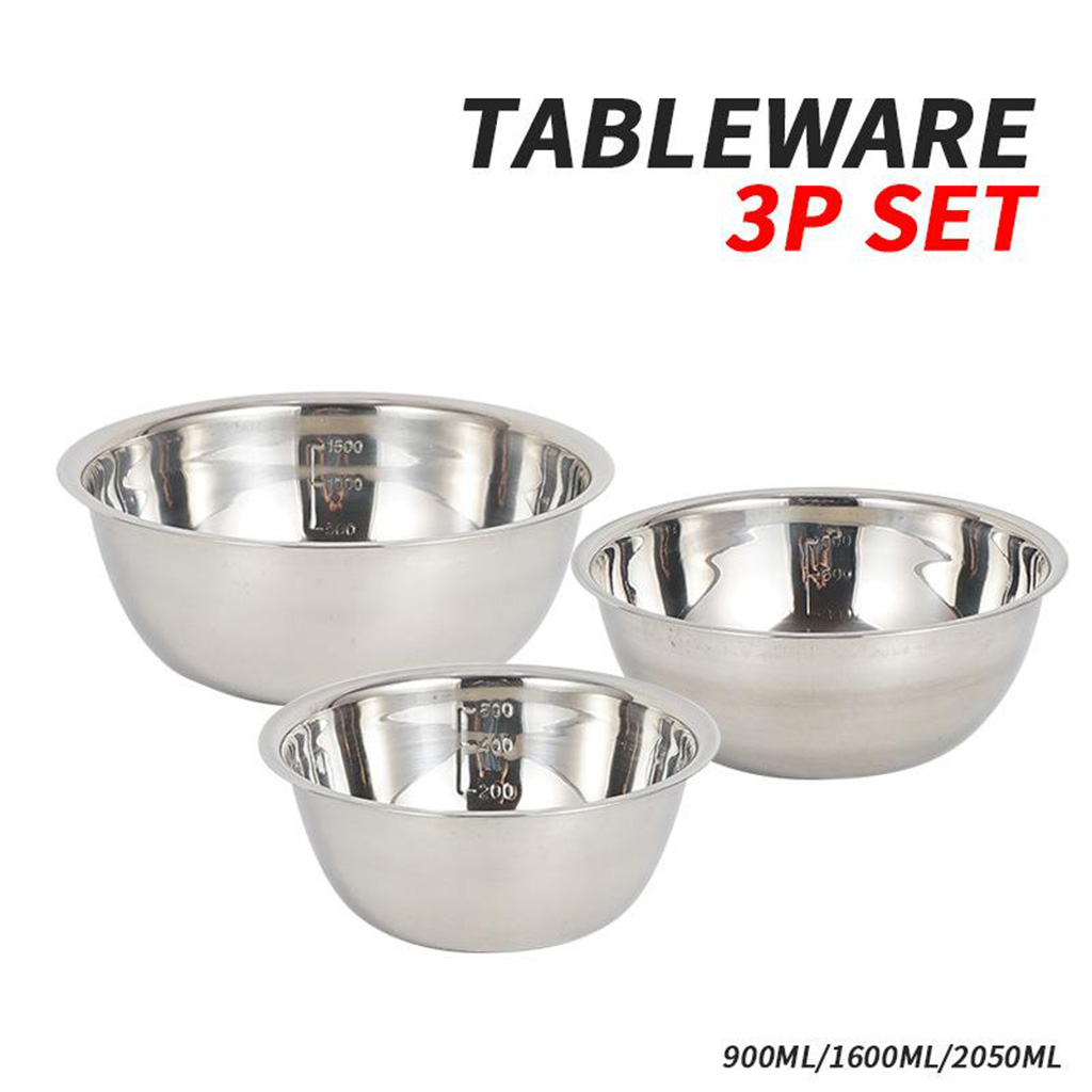 Stainless steel bowl set for mixing food, vegetables, fruits, rice, wash bowl, metal storage