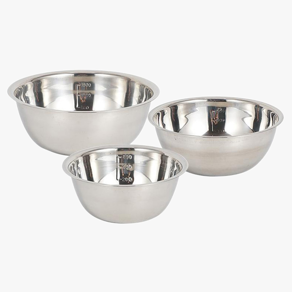 Stainless steel bowl set for mixing food, vegetables, fruits, rice, wash bowl, metal storage