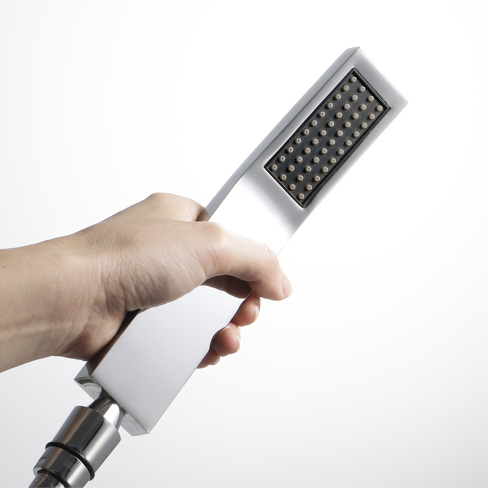 Bathroom black curved hand shower set square curved shower nozzle portable shower head