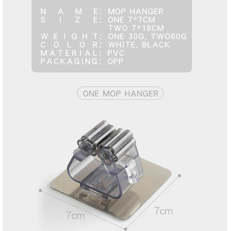 Wall Mounted Mop Organizer Rackbrush Broom Holder Kitchen Hook Bathroom Strong Hooks