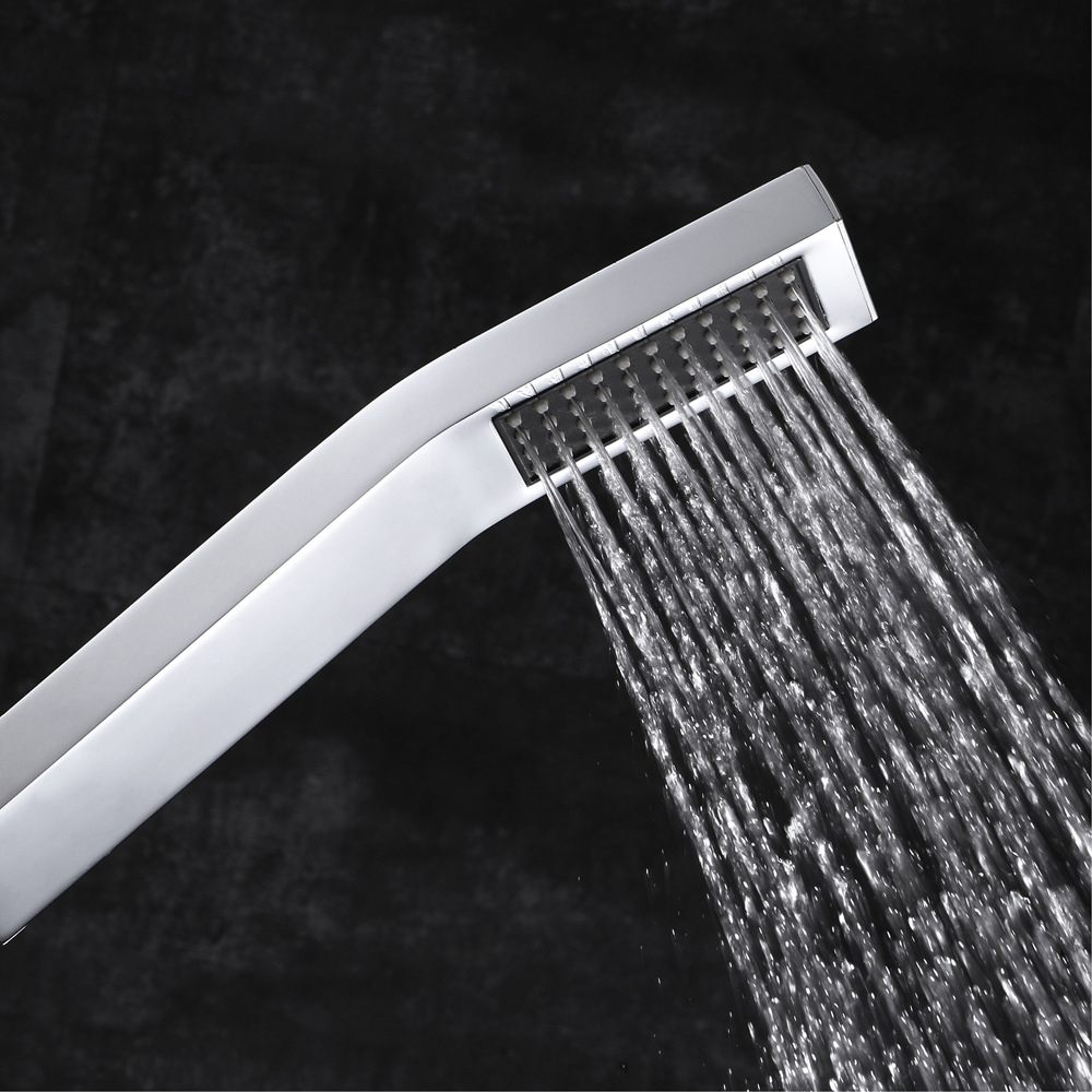 Bathroom black curved hand shower set square curved shower nozzle portable shower head