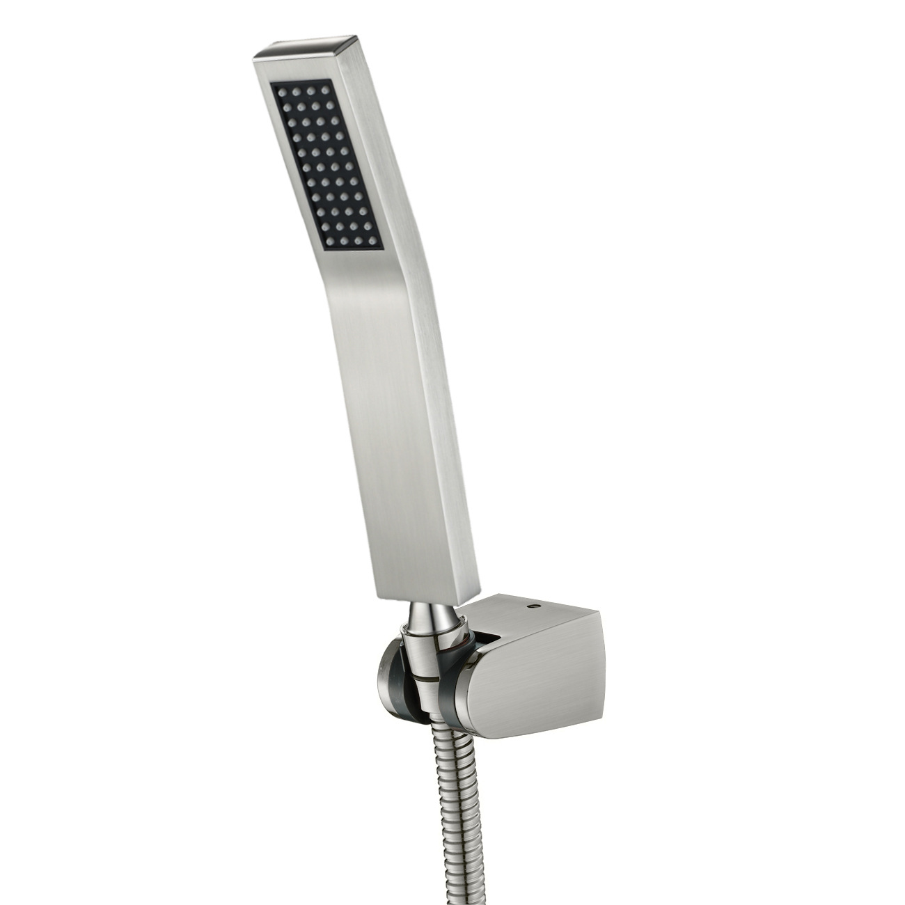 Bathroom black curved hand shower set square curved shower nozzle portable shower head