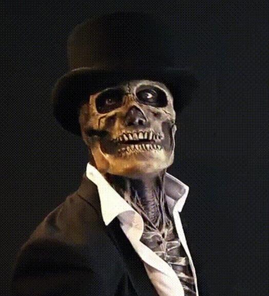 Halloween Movable Mouth Skeleton Mask Cosplay Horror Latex Mask Headgear